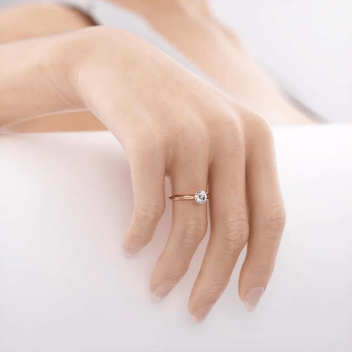 ethical and sustainable lab grown engagement and wedding rings in 18ct rose gold in Manchester UK